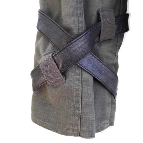 Vila Jacket DK Denmark Cargo Safari Leather Removable Fur Collar Quilt Lined S - Picture 4 of 8